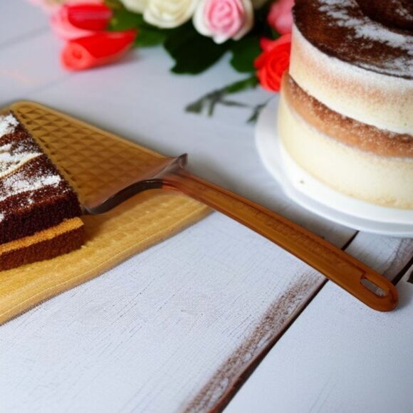 Ultratemp Pie Server Serrated Cake Vintage Translucent Amber Robinson USA Made. - Picture 16 of 16